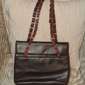 Salvatore Ferragamo Brown Leather Handbag with Shoulder Straps
